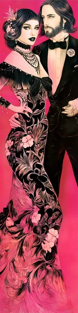 Free vampire bookmark featuring formal vampires